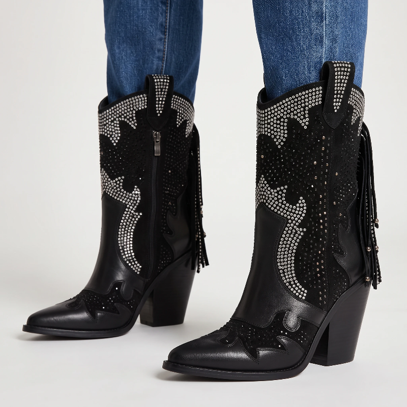 NELLIE Cowgirl Boots - Yehaw | Black - Yehaw