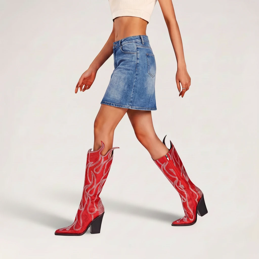 MARLOWE Cowgirl Boots - Yehaw | Red