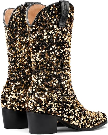SHONA Cowgirl Boots Glitter – Soft lining | Style & Attitude