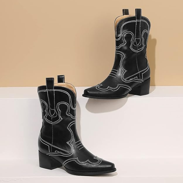 GRACIE Cowgirl Boots - Resistant PU leather | Elegance & Stability