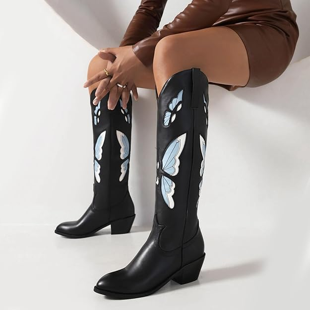 JESSIE Cowgirl Boots - Resistant PU leather | Elegance & Stability