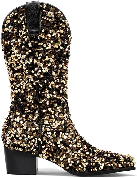 SHONA Cowgirl Boots Glitter – Soft lining | Style & Attitude