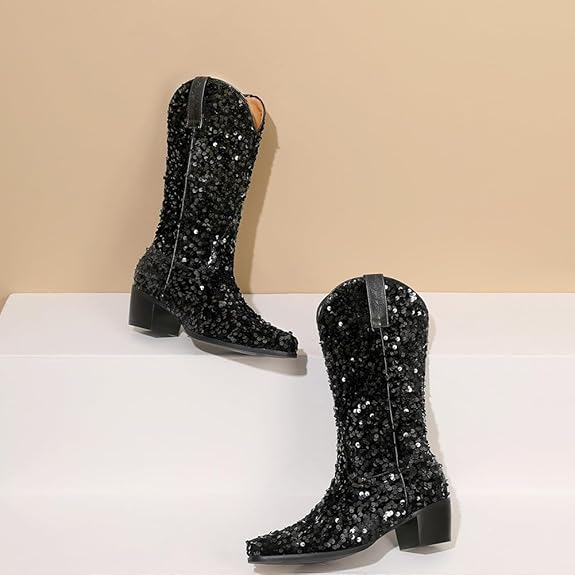 SHONA Cowgirl Boots Glitter – Soft lining | Style & Attitude