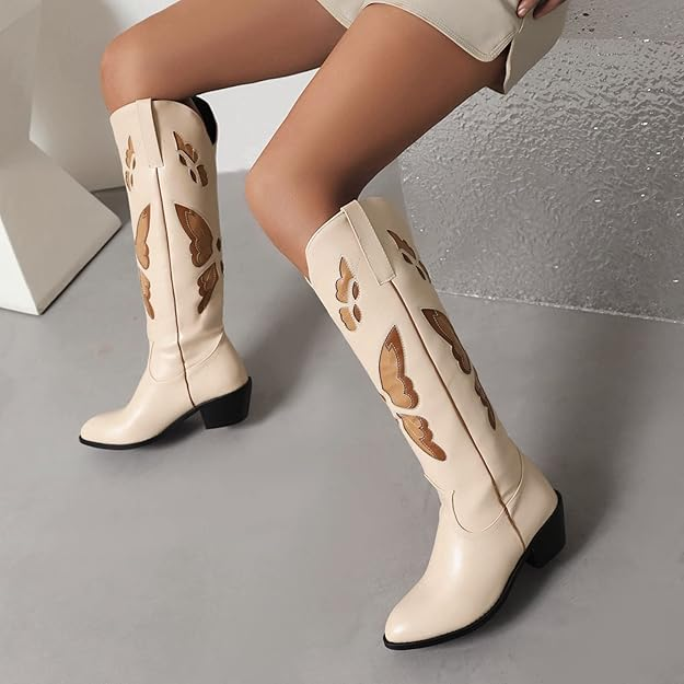 JESSIE Cowgirl Boots - Resistant PU leather | Elegance & Stability