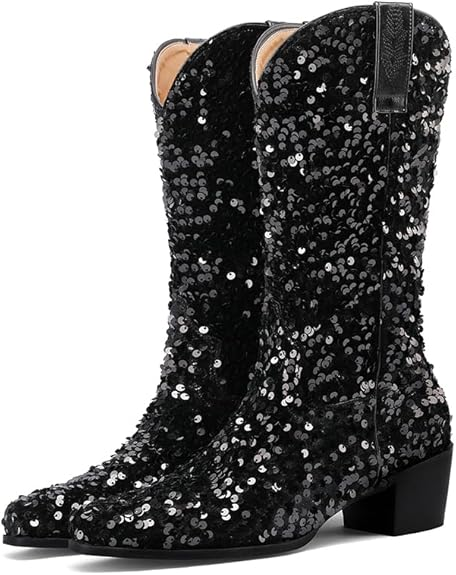 SHONA Cowgirl Boots Glitter – Soft lining | Style & Attitude