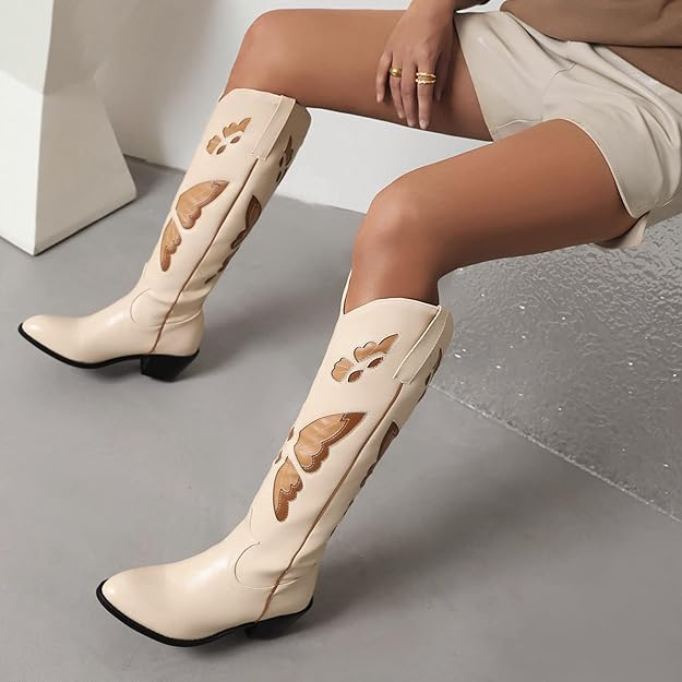 JESSIE Cowgirl Boots - Resistant PU leather | Elegance & Stability