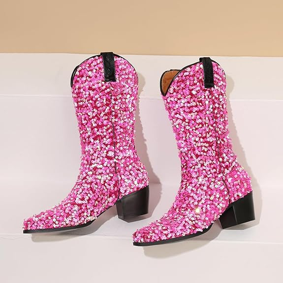 SHONA Cowgirl Boots Glitter – Soft lining | Style & Attitude
