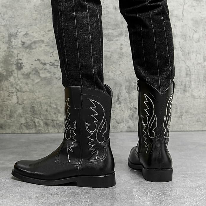 JOHNNY Mens Cowboy Boots - PU Leather | Reliable & Clean Look