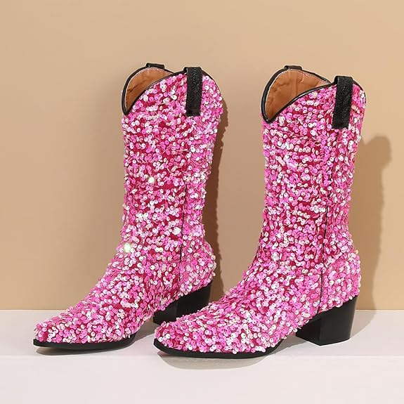 SHONA Cowgirl Boots Glitter – Soft lining | Style & Attitude