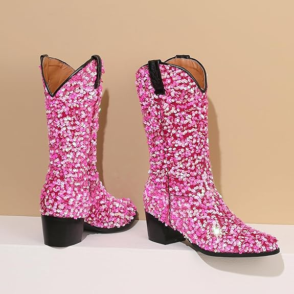 SHONA Cowgirl Boots Glitter – Soft lining | Style & Attitude