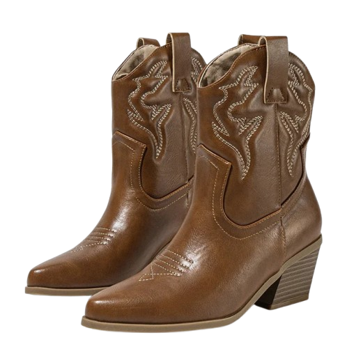LYNN Cowgirl Boots - Resistant PU leather | Elegance & Stability - Yehaw