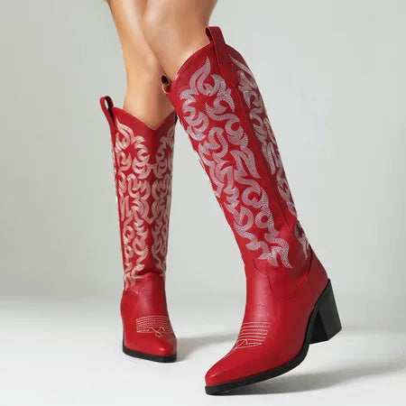 BETTY Cowgirl Boots - Resistant PU leather | Elegance & Stability - Yehaw