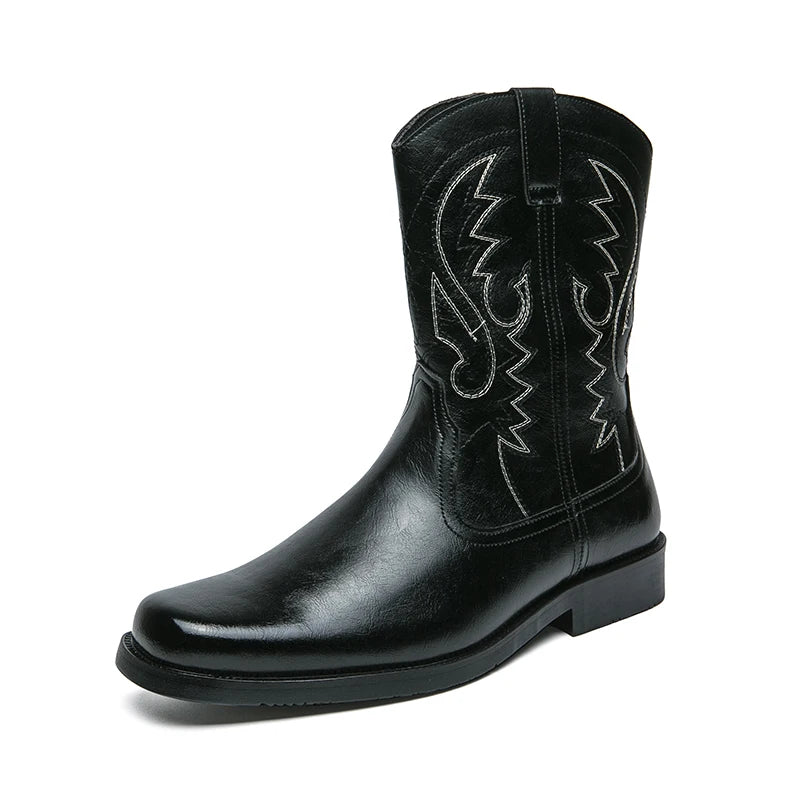 JOHNNY Mens Cowboy Boots - PU Leather | Reliable & Clean Look - Yehaw