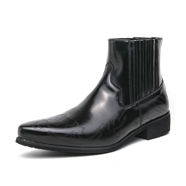 CHUCK Mens Cowboy Boots - Tough PU Leather | Timeless Style