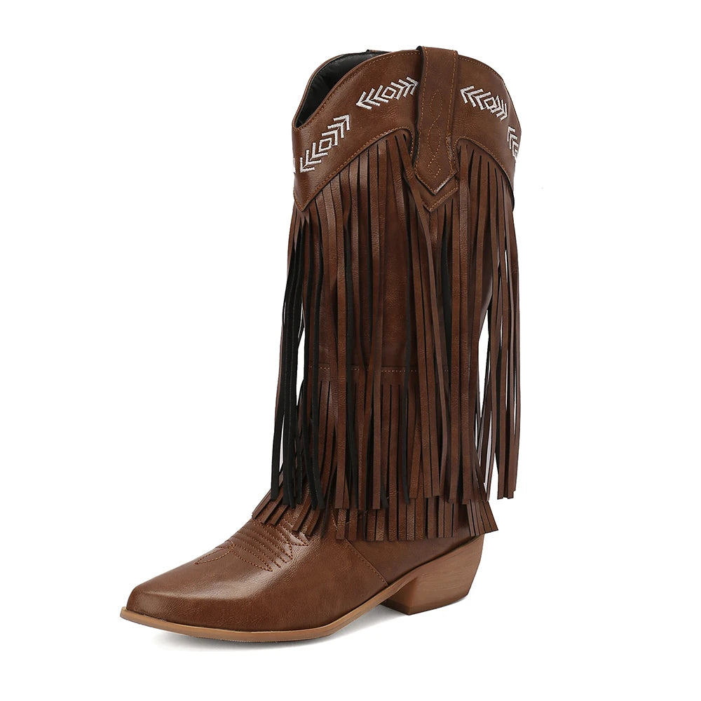 SKYE Cowgirl Boots Fringe - Soft lining | Elegance & Stability - Yehaw