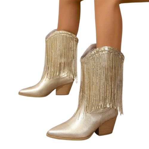 MATILDA Cowgirl Boots Fringe - Clog Heel | Top of the range comfort - Yehaw