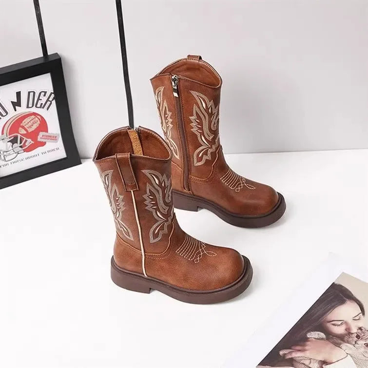 AUSTIN Kids Cowboy Boots - Soft PU leather | Stable & Easy to slip on - Yehaw