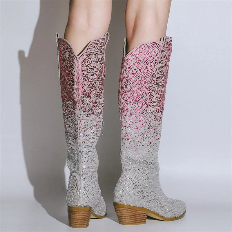 LOVE Cowgirl Boots - Shiny PU leather | Elegance & Stability - Yehaw