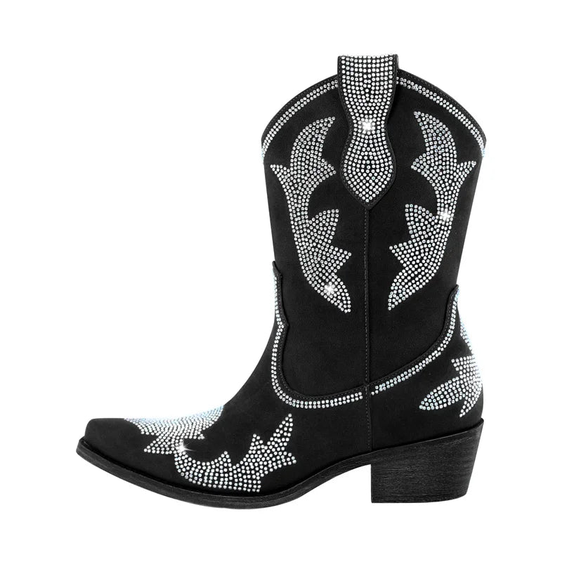 PEGGY Cowgirl Boots - Shiny PU leather | Elegance & Stability - Yehaw