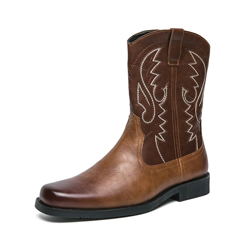 JOHNNY Mens Cowboy Boots - PU Leather | Reliable & Clean Look - Yehaw