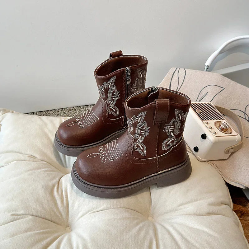 PERL Kids Cowboy Boots - Soft PU leather | Stable & Easy to slip on - Yehaw