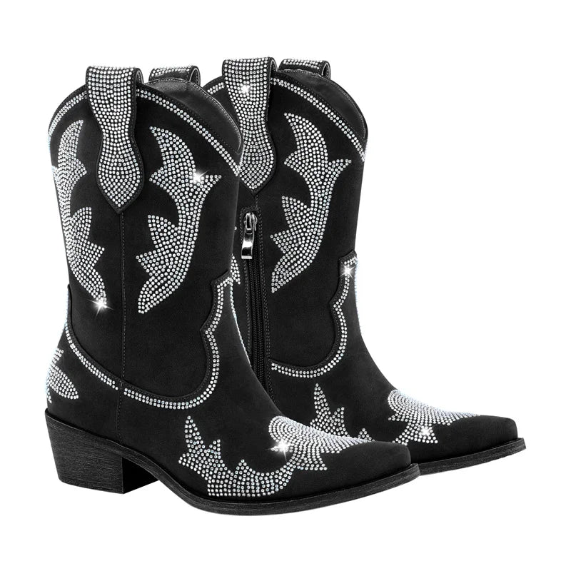 PEGGY Cowgirl Boots - Shiny PU leather | Elegance & Stability - Yehaw