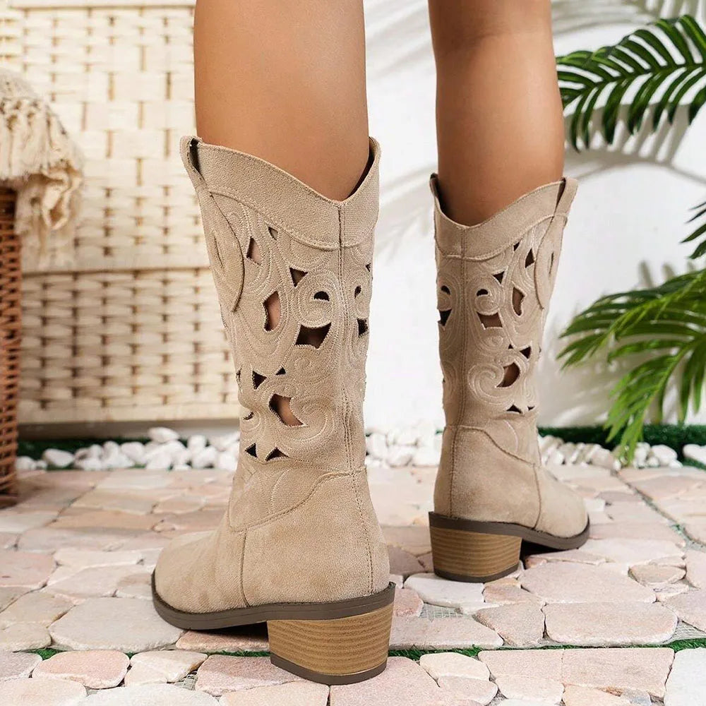 MONTANA Cowgirl Boots - Resistant PU leather | Elegance & Stability - Yehaw
