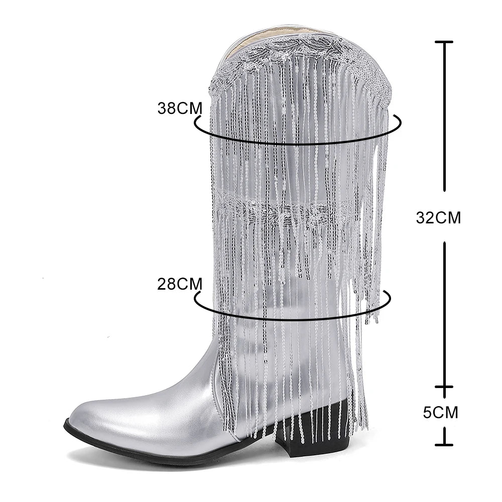 TAMMIE Cowgirl Boots Fringe - Clog Heel | Top of the range comfort - Yehaw
