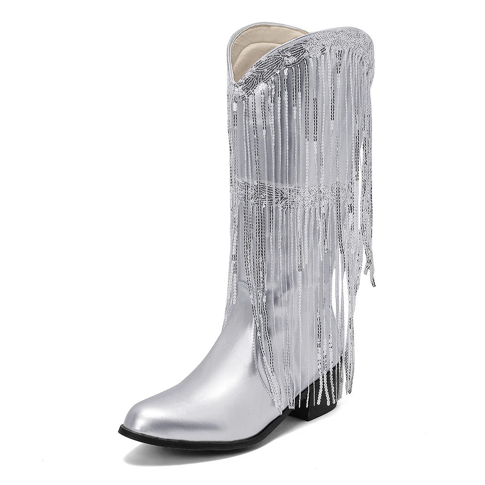 TAMMIE Cowgirl Boots Fringe - Clog Heel | Top of the range comfort - Yehaw