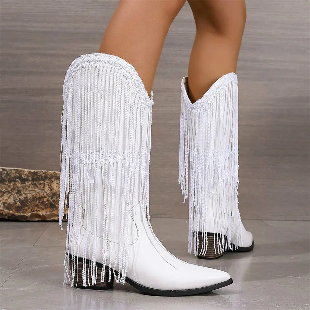 MATILDA Cowgirl Boots Fringe - Clog Heel | Top of the range comfort - Yehaw