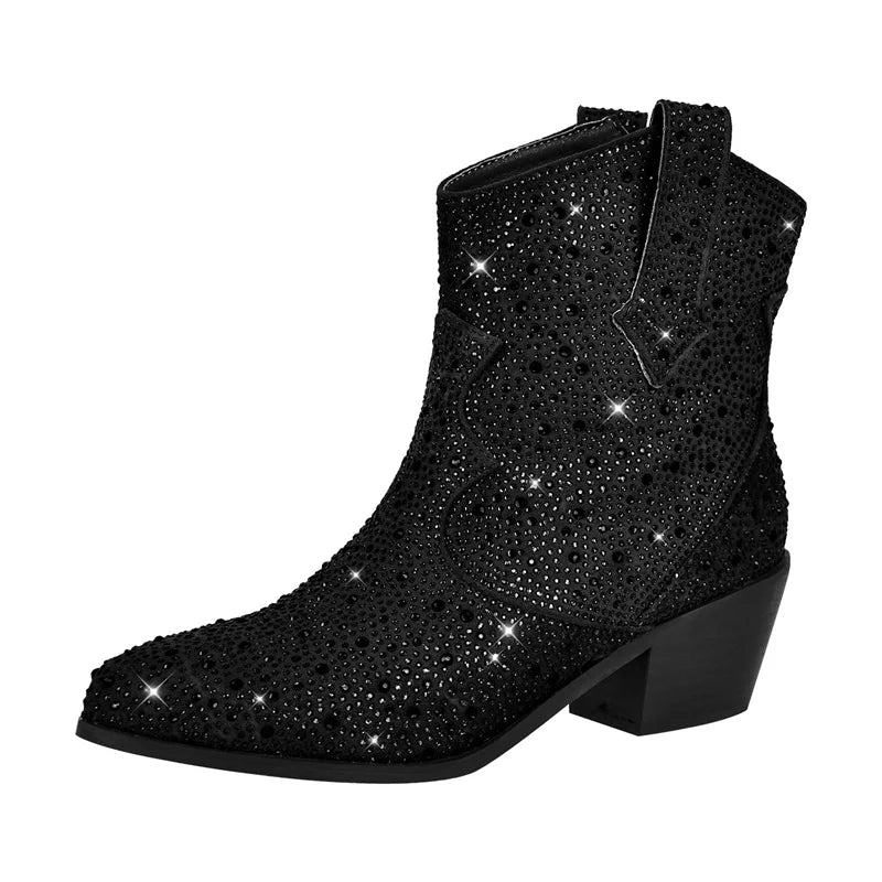 SASHA Cowgirl Boots - Shiny PU leather | Elegance & Stability - Yehaw
