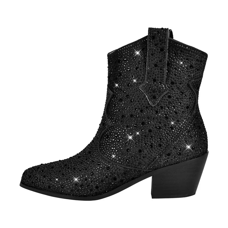 SASHA Cowgirl Boots - Shiny PU leather | Elegance & Stability - Yehaw