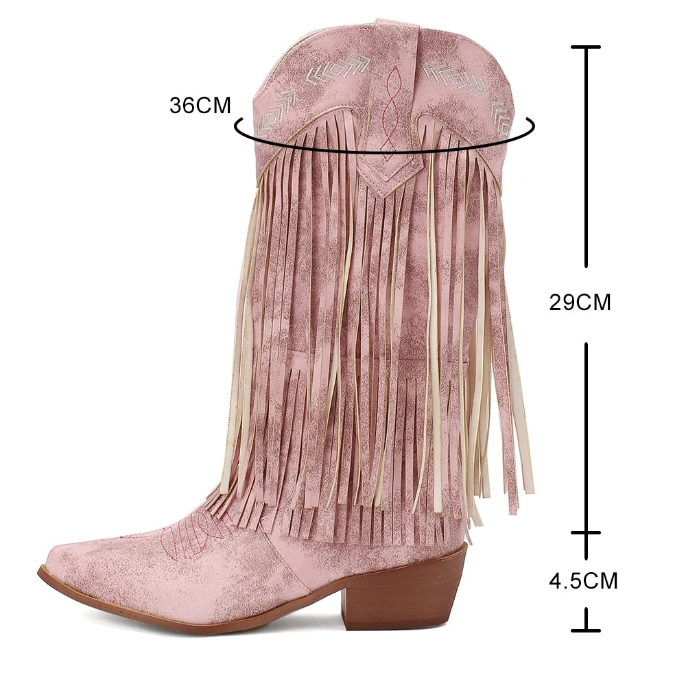 SKYE Cowgirl Boots Fringe - Soft lining | Elegance & Stability - Yehaw