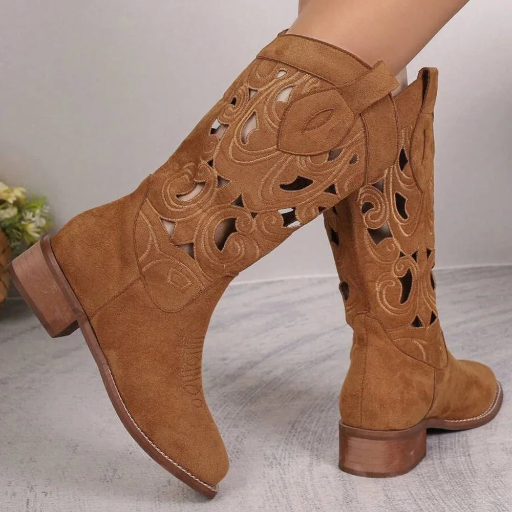MONTANA Cowgirl Boots - Resistant PU leather | Elegance & Stability - Yehaw