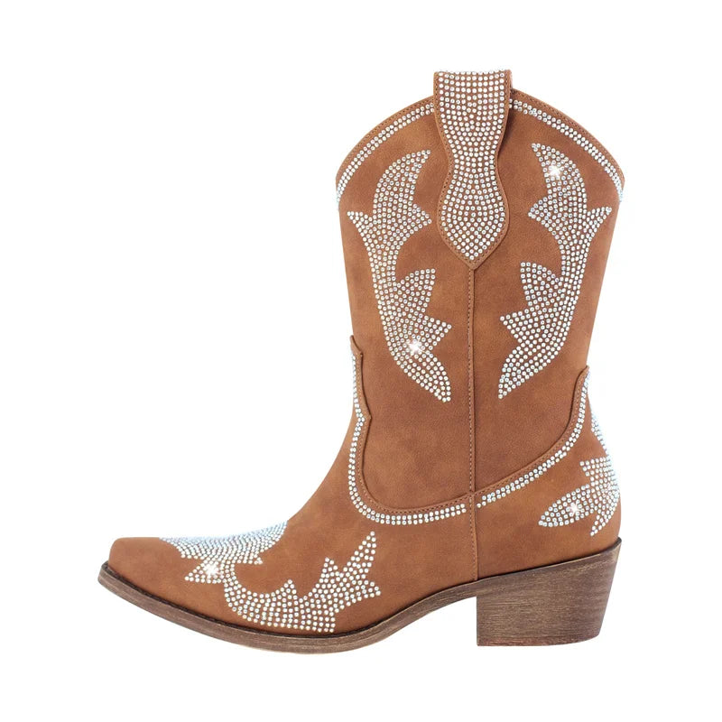 PEGGY Cowgirl Boots - Shiny PU leather | Elegance & Stability - Yehaw
