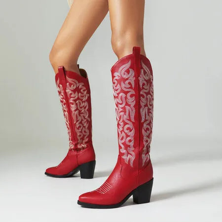 BETTY Cowgirl Boots - Resistant PU leather | Elegance & Stability - Yehaw