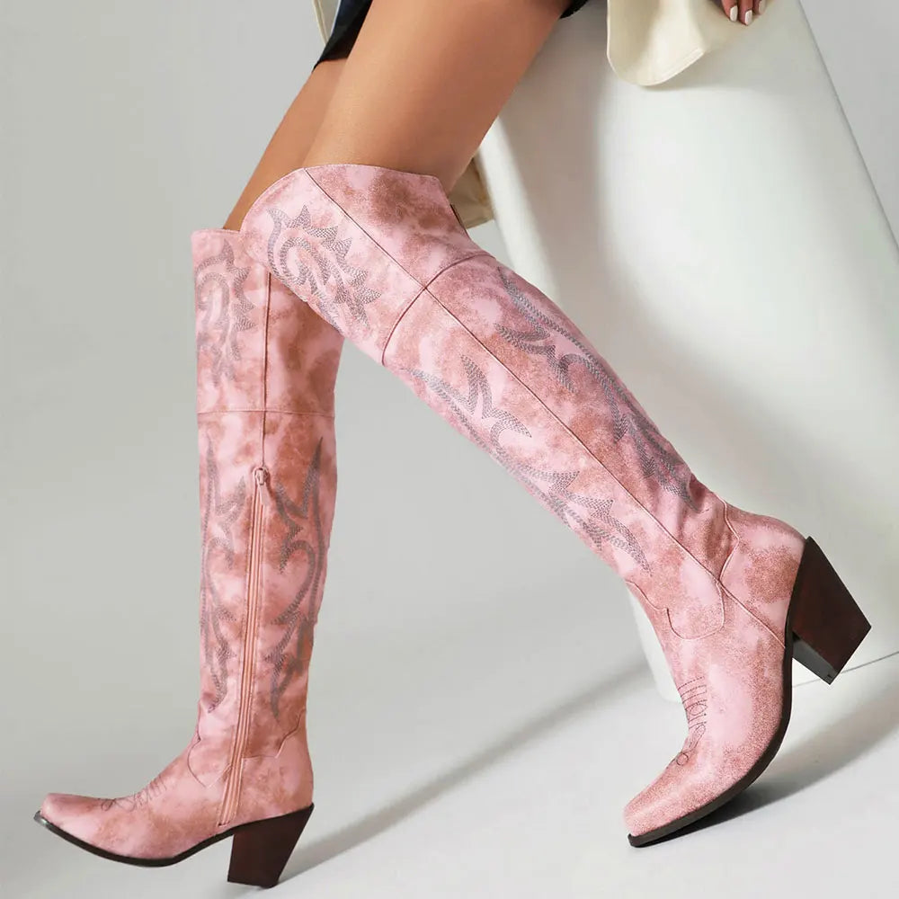 BELLE Cowgirl Boots - Resistant PU leather | Elegance & Stability - Yehaw