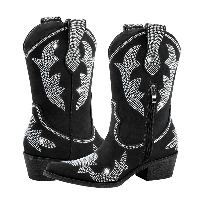 PEGGY Cowgirl Boots - Shiny PU leather | Elegance & Stability - Yehaw