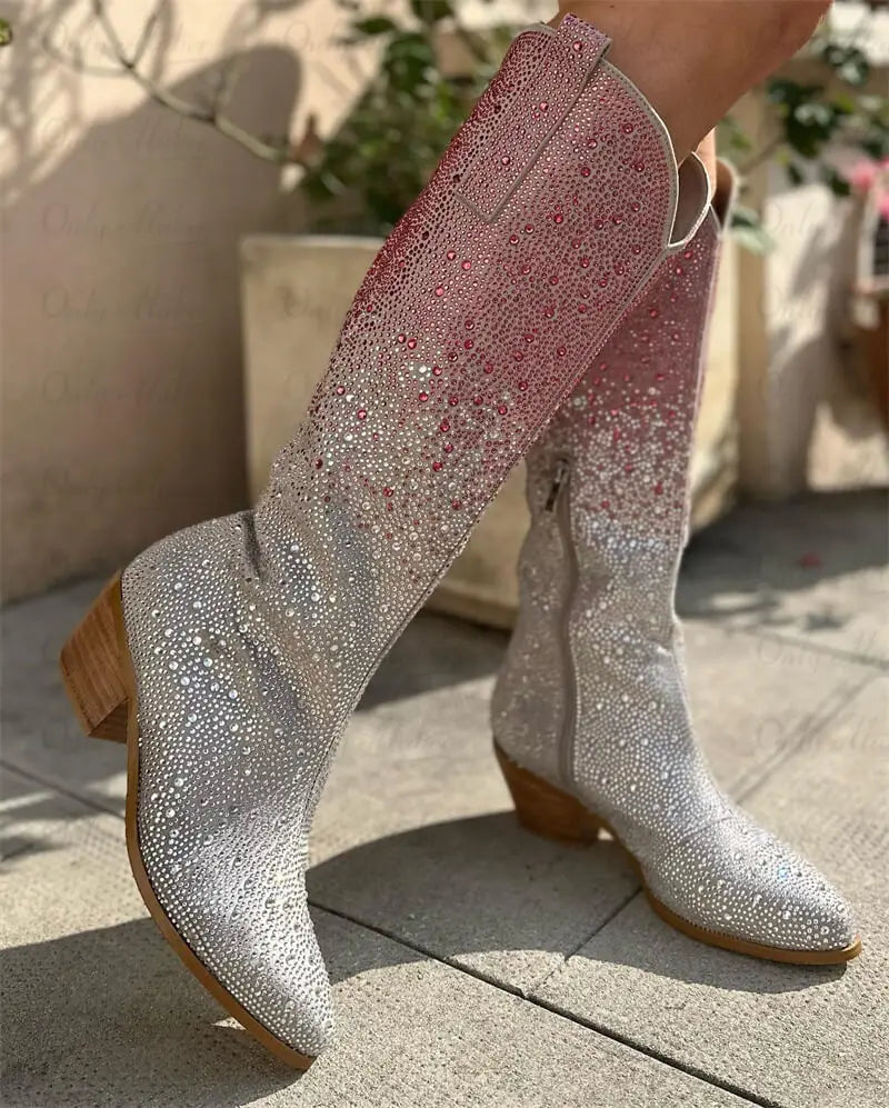 LOVE Cowgirl Boots - Shiny PU leather | Elegance & Stability - Yehaw