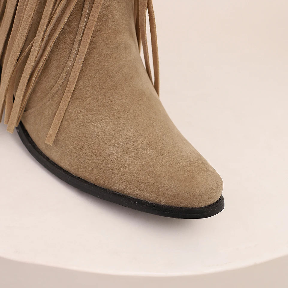 POPPY Cowgirl Boots Fringe - Soft lining | Elegance & Stability - Yehaw