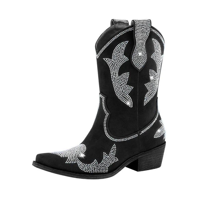 PEGGY Cowgirl Boots - Shiny PU leather | Elegance & Stability - Yehaw