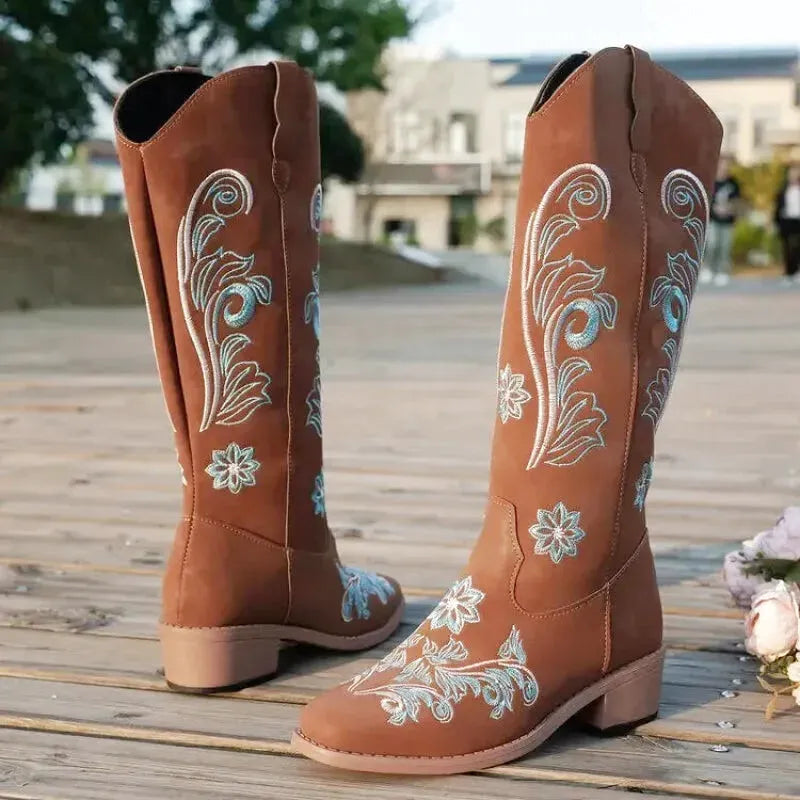 ADRIANA Cowgirl Boots - Yehaw | Brown - Yehaw