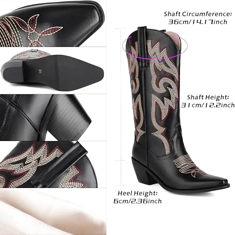 ALICE Cowgirl Boots - Pointed toe | Elegance & Stability - Yehaw