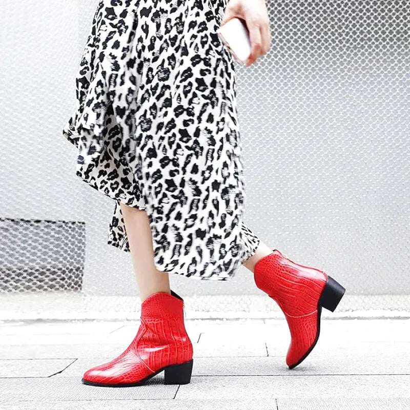 ANNIE Cowgirl Boots - Crocodile PU leather | Elegance & Stability - Yehaw