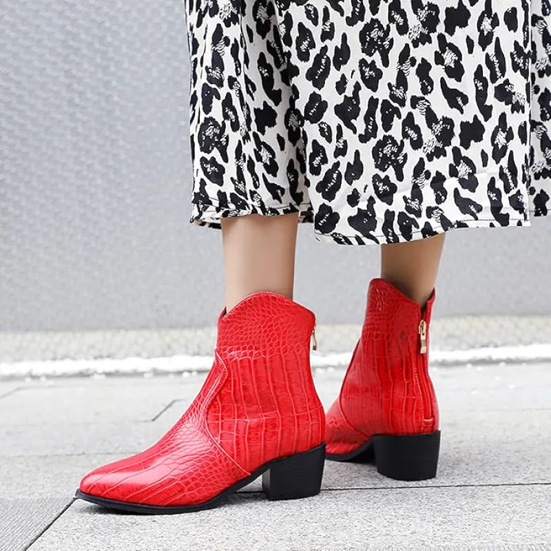 ANNIE Cowgirl Boots - Crocodile PU leather | Elegance & Stability - Yehaw