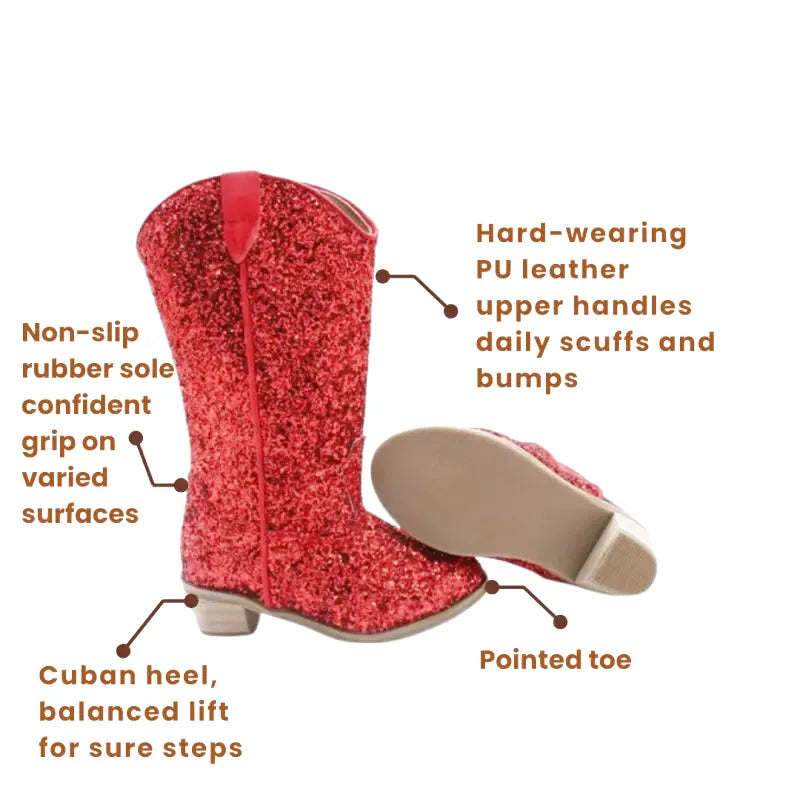 ARIZONA Kids Cowboy Boots - Soft PU leather | Stable & Easy to slip on - Yehaw