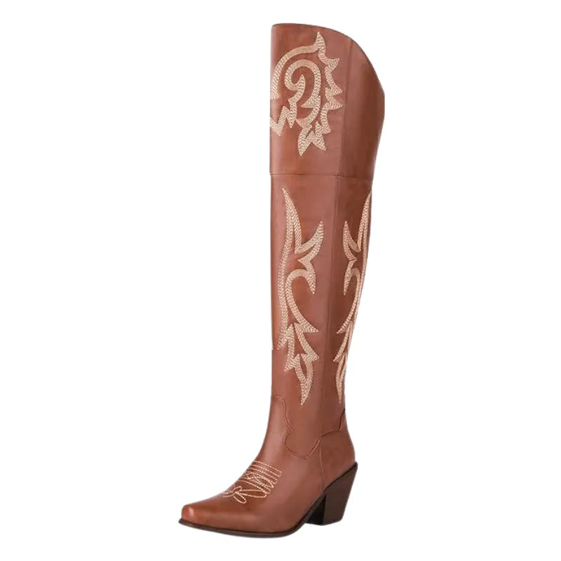 BELLE Cowgirl Boots - Resistant PU leather | Elegance & Stability - Yehaw
