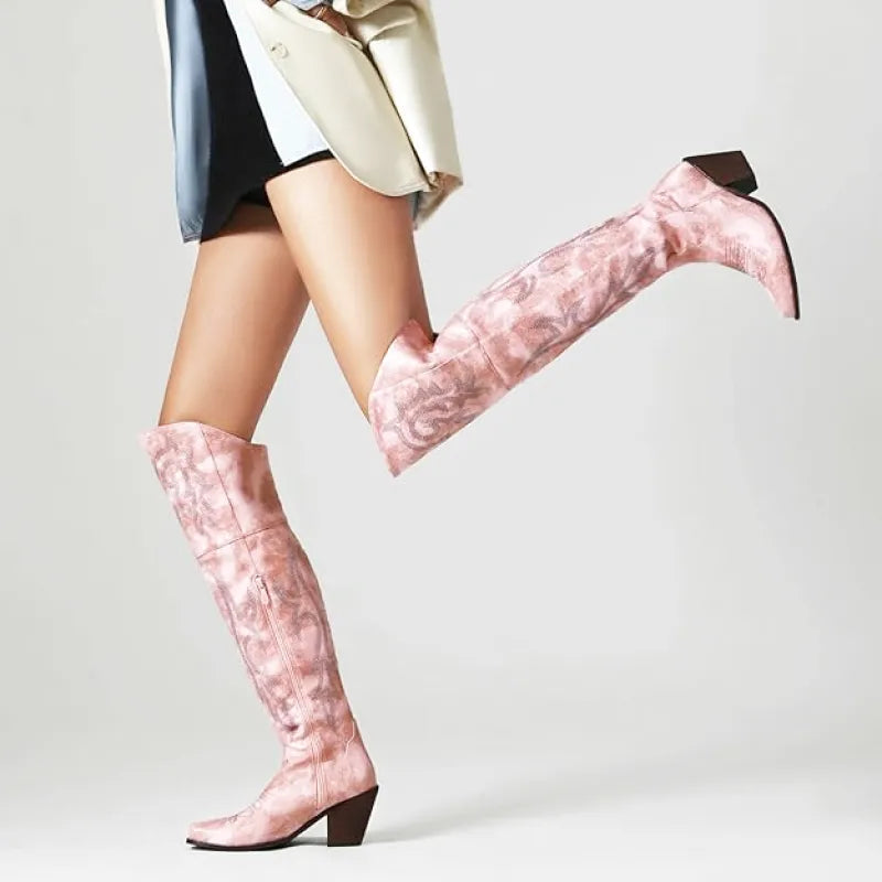 BELLE Cowgirl Boots - Resistant PU leather | Elegance & Stability - Yehaw