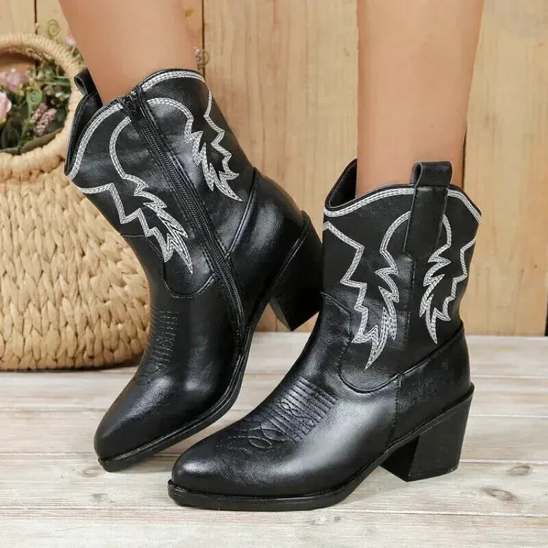 CARMELA Cowgirl Boots - Yehaw | Black - Yehaw
