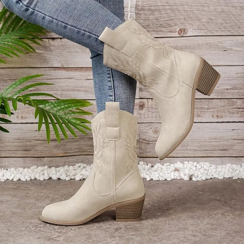 CASSIDY Cowgirl Boots - Resistant PU leather | Elegance & Stability - Yehaw